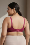 Zivame True Curv Lightly Lined Padded Non Wired Full Coverage Super Support Spacer Bra - Beet Red — thumbnail 2
